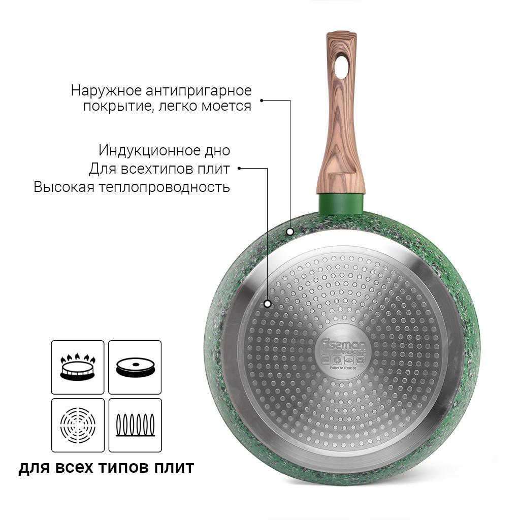 Сковорода без кришки Fissman Malachite 28 см (14311) - фото 4 Сковорода без кришки Fissman Malachite 28 см (14311) - фото 4