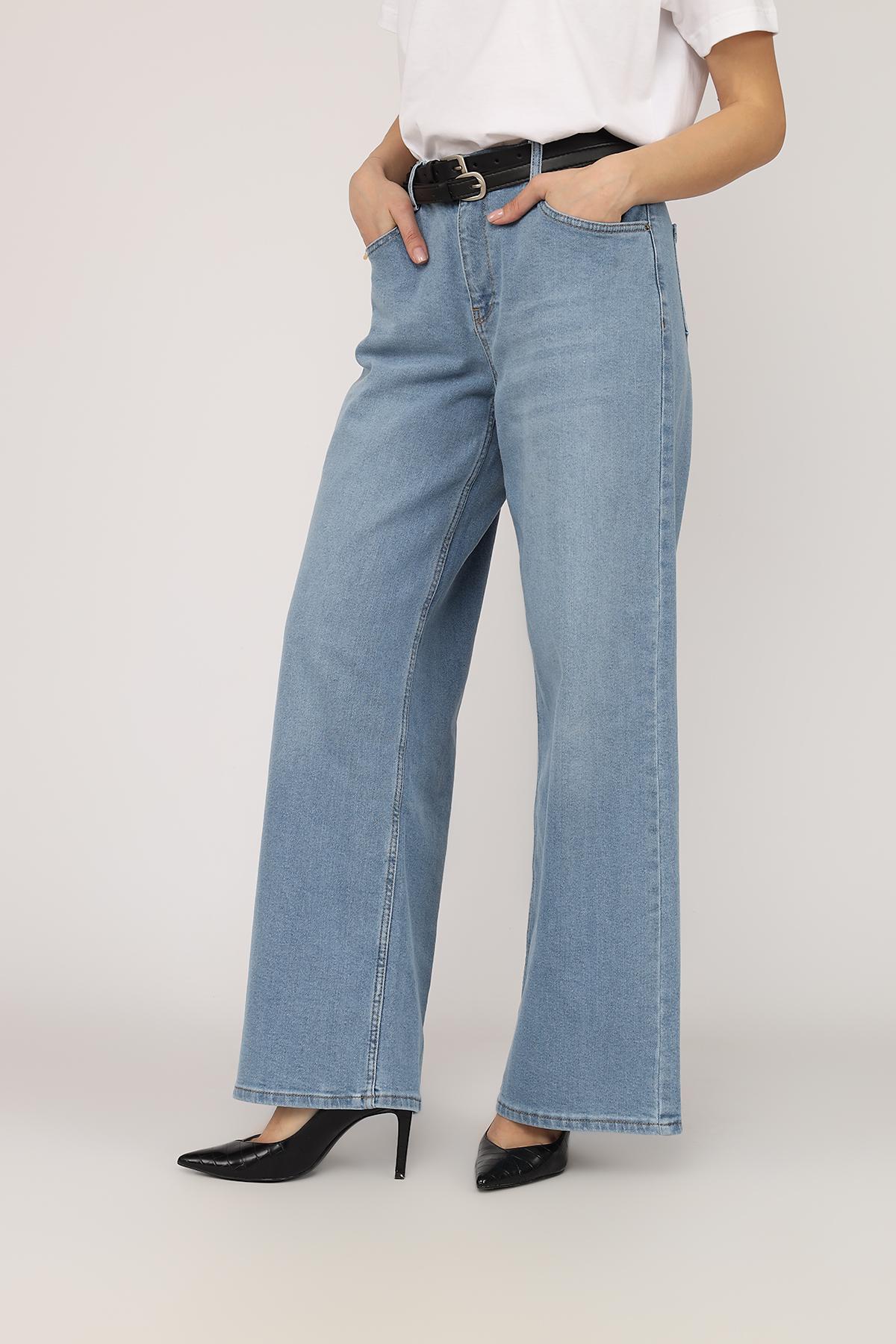 Джинсы женские Wide leg ЦБ-00270126 р. 42 Голубой (SKT001045569)