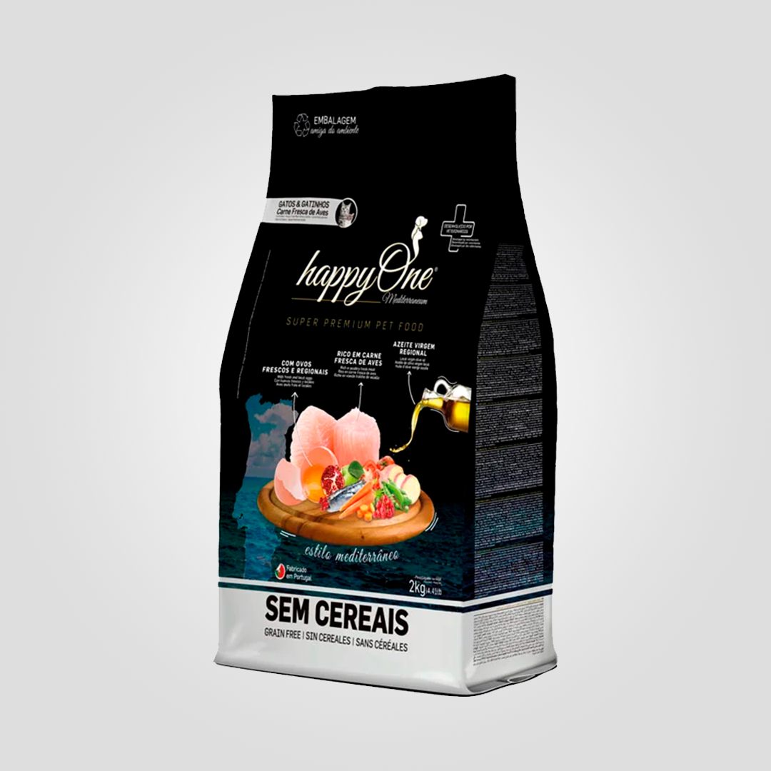 Корм сухой беззерновой HappyOne Mediterraneum Cat&Kitten Fresh Meat для котят со свежим мясом 2 кг (2092343012)