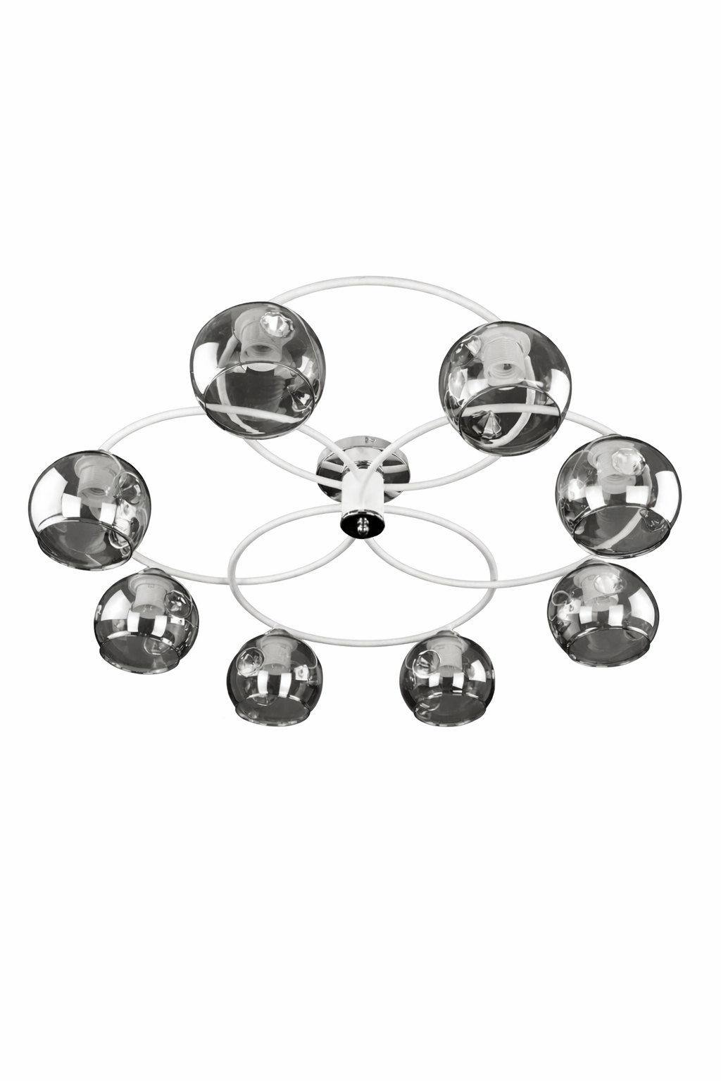 Люстра-орбіта стельова на 8 графітових плафонів Білий (7060/8 WT_327)