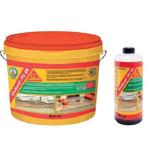 Клей для приклеювання паркету SikaBond-PU 2K для жорстко-еластичного склеювання поліуретановий 8,9 кг (401545/401546)