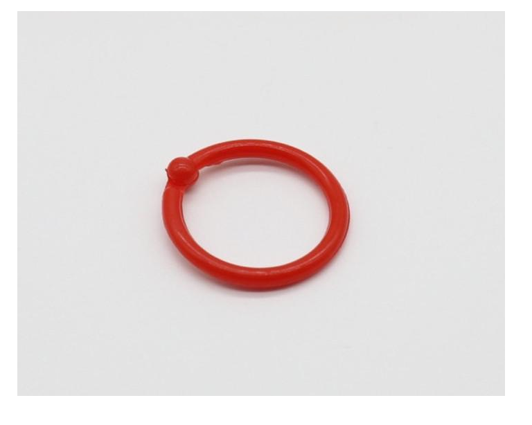 Кольцо для ключей заводное пластиковое 25 мм Красный (344125553)