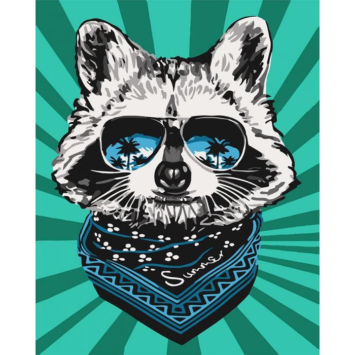 Картина по номерам Идейка "Стиляга-енот" 40х50 см (KHO4148)