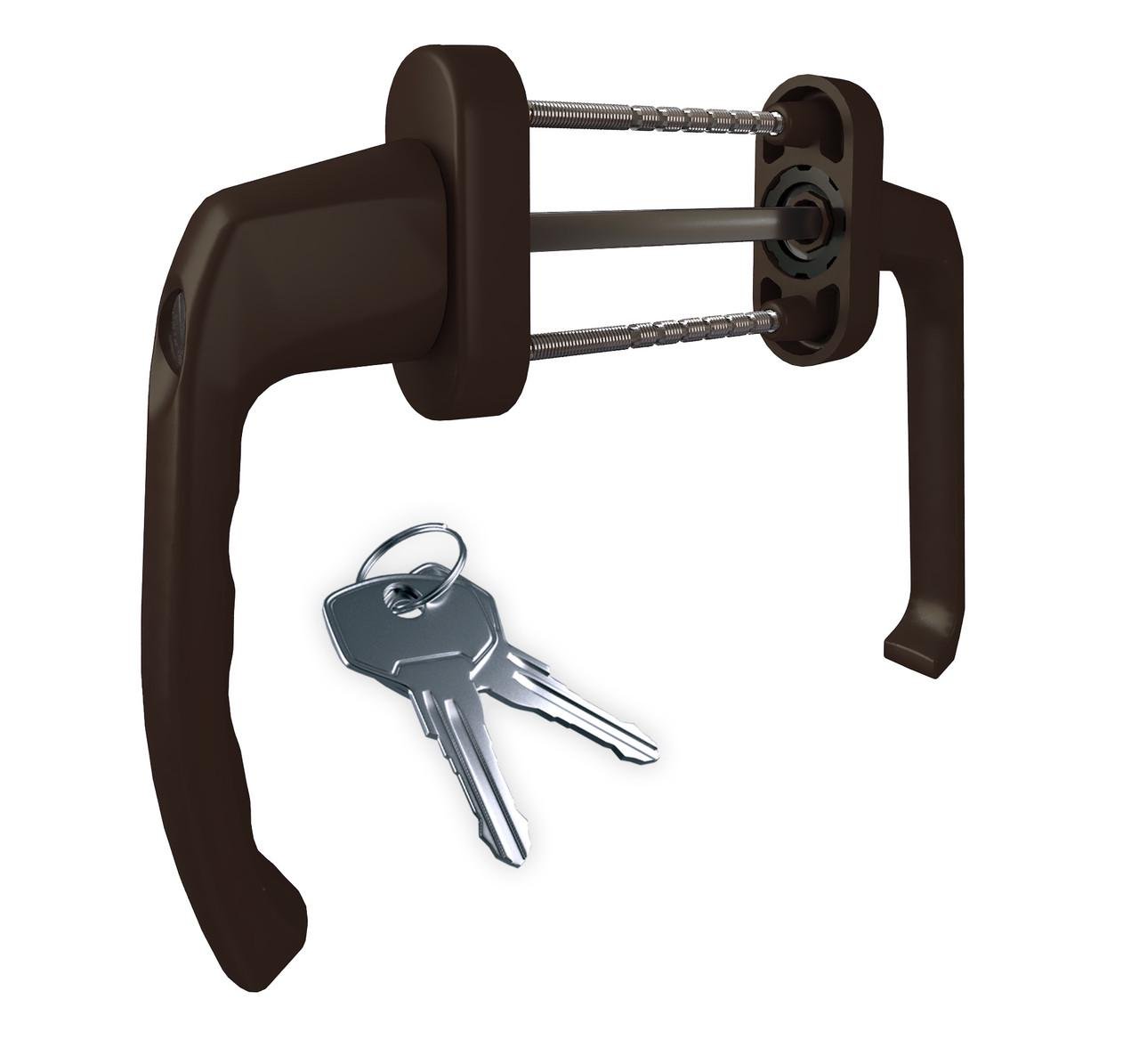 Ручка балконная с замком ASTEX Clio BHS 3/22 Коричневый (BHS 3/22 RAL8019)