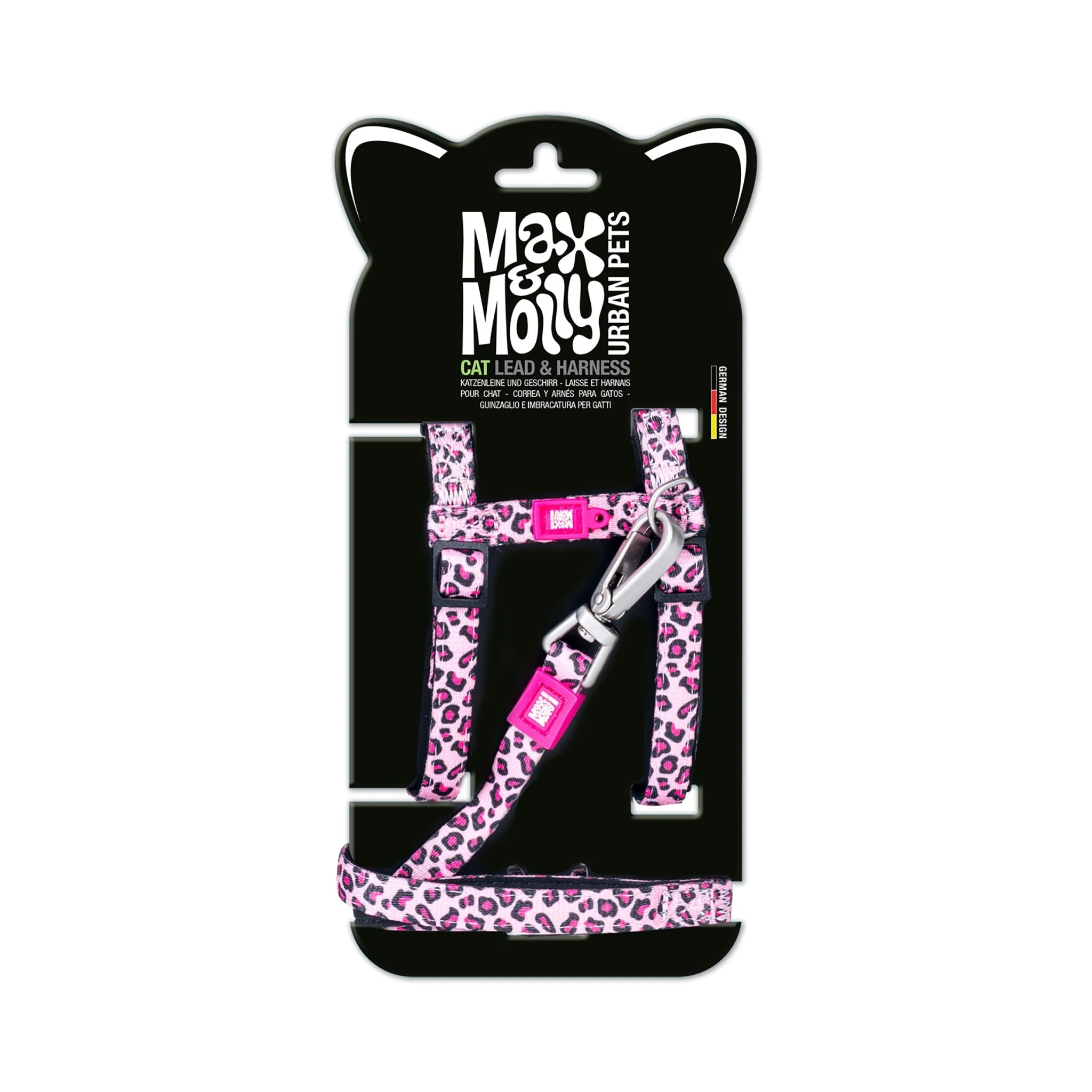 Набор для кошек шлейки/поводок Max & Molly Harness/Leash Set Leopard One Size Pink (120053)