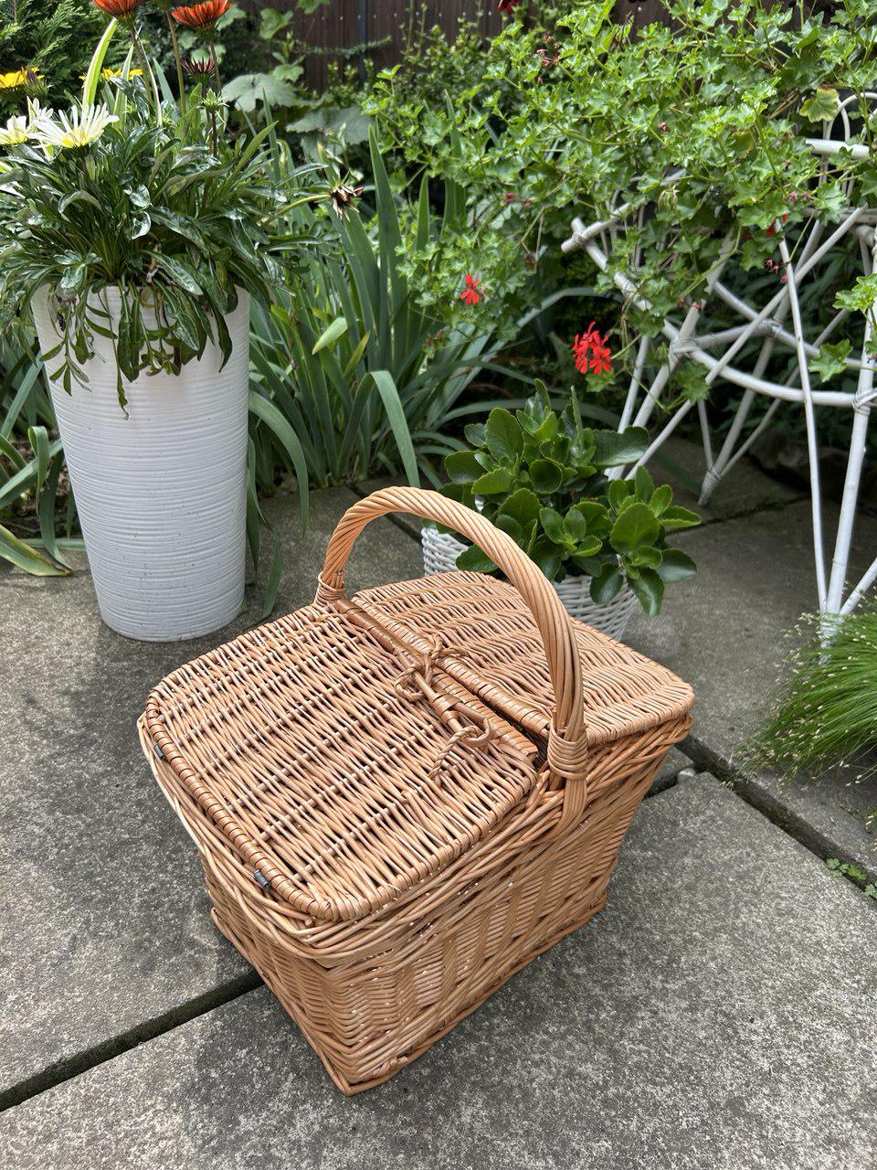 Корзина плетеная Сімейний Затишок из лозы с ручкой и крышкой - фото 8