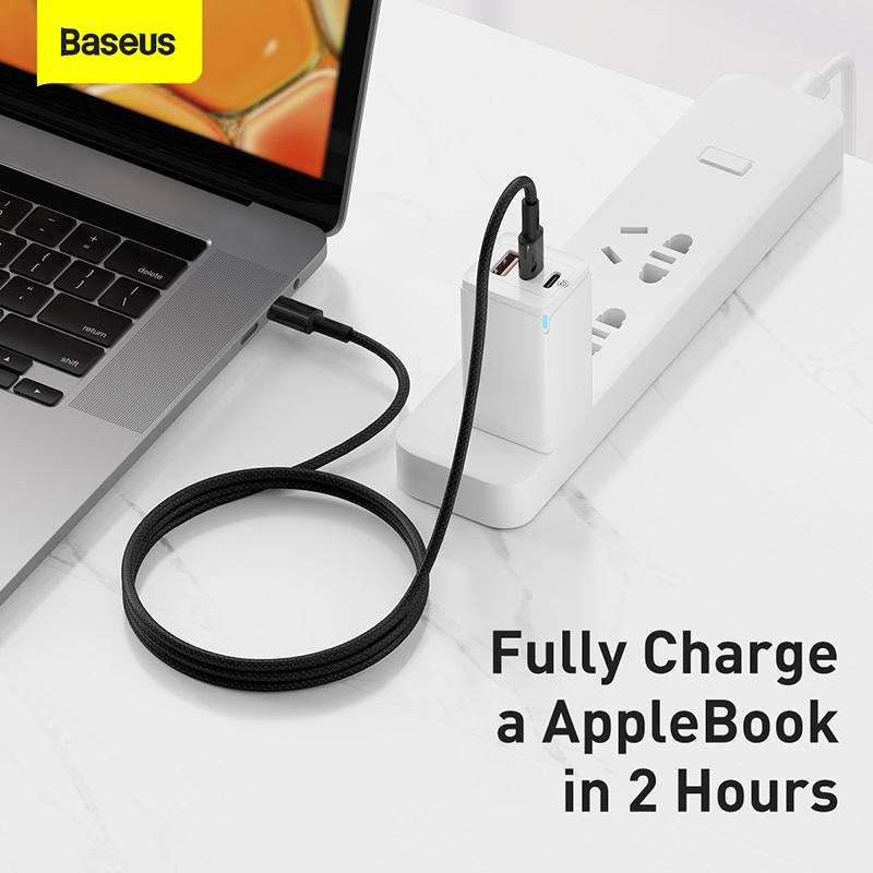 Кабель Baseus Type-C to Type-C High Density Braided Fast Charging Data Cable 1 м 5A 100W CATGD-02 Black (f6d7a48d) - фото 6