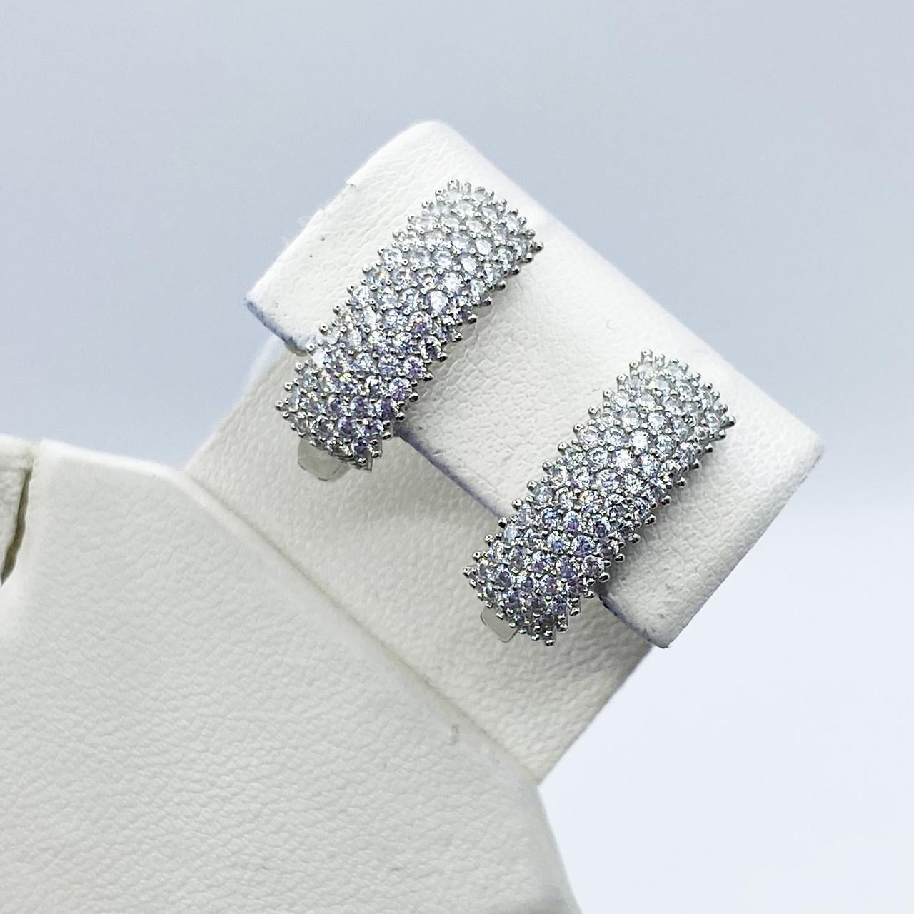 Серебряные серьги с кубическим цирконием 4,42 г (2383631121)