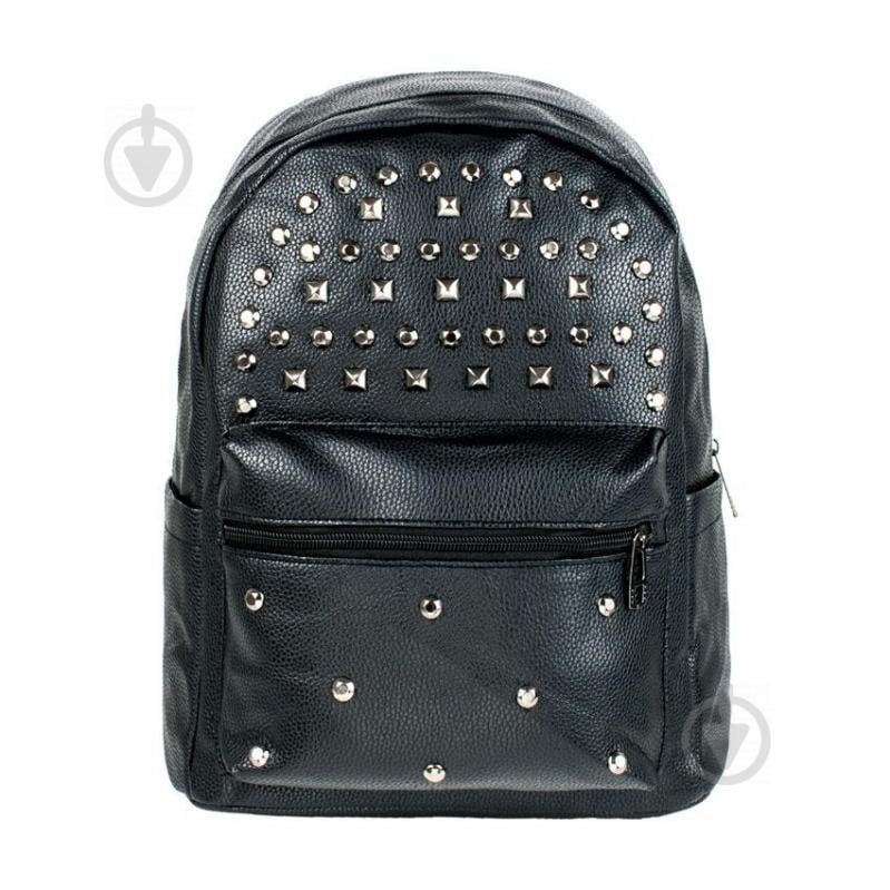 Рюкзак міський BackPack Заклепки Rivets Кожзам 30х23х12 см Чорний (22470) Рюкзак міський BackPack Заклепки Rivets Кожзам 30х23х12 см Чорний (22470)