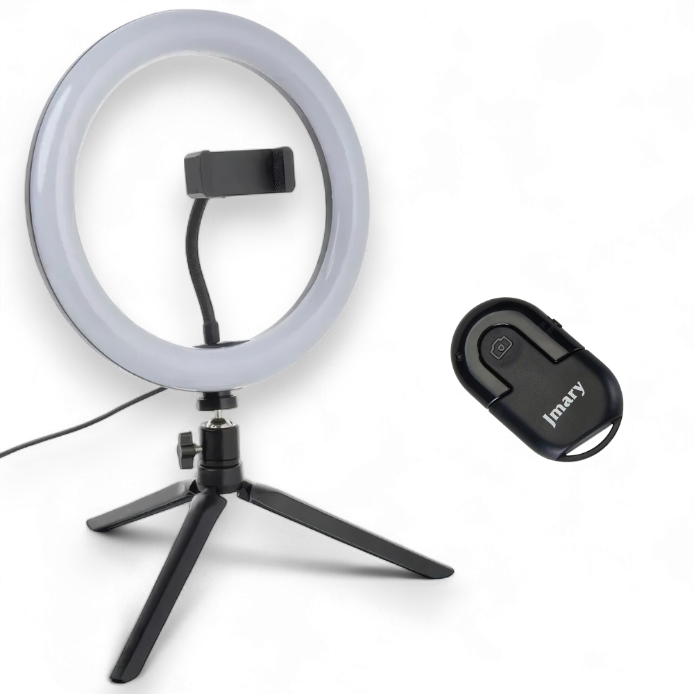 Кольцевая LED-лампа для смартфона Jmary BRL-10 Tripod Bluetooth настольная на треноге с пультом 3000-6000K 26 см (BRL-10TripodBl)