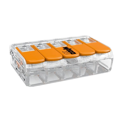 Клемма WAGO 221-415 5 провода 0,2-4 мм² 32А 450V (29425044)