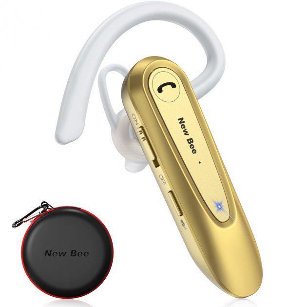 Гарнітура Bluetooth New Bee LC-B45 Gold + чохол (11337804) - фото 8