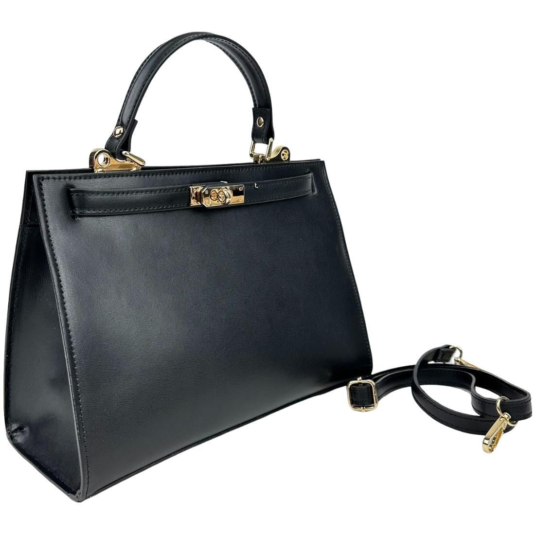 Жіноча сумка Royal Bag F-IT-76108A шкіряна Чорний (7446)