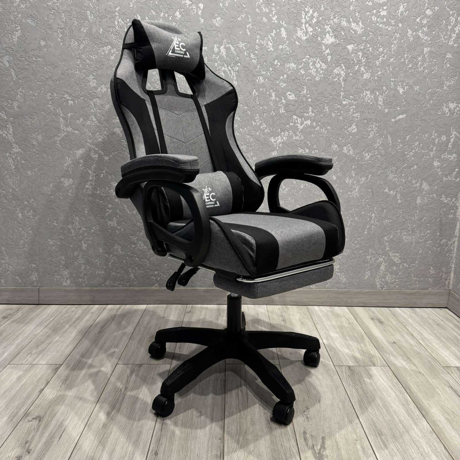 Крісло комп'ютерне тканинне EC Gaming K40 Сіро-чорний - фото 1