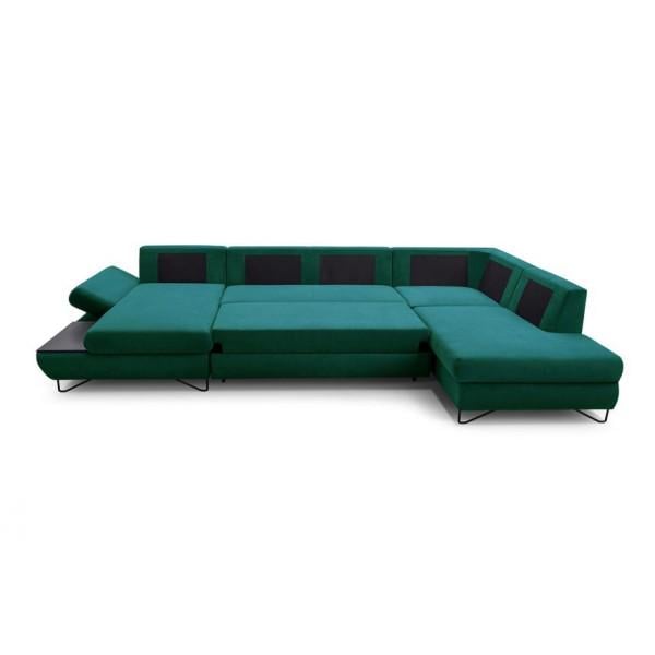 Диван кутовий розкладний Perfect Home Loft III з натурального дерева/ДСП/тканини Monolith 37 Зелений (49703) - фото 2 Диван кутовий розкладний Perfect Home Loft III з натурального дерева/ДСП/тканини Monolith 37 Зелений (49703) - фото 2