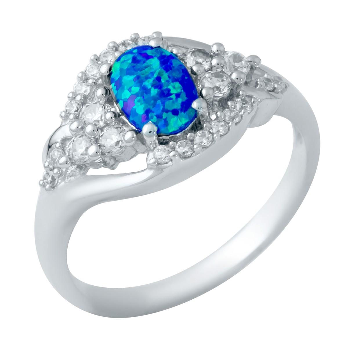 Кольцо серебряное с опалом 2,95 г р. 18 (1948347)