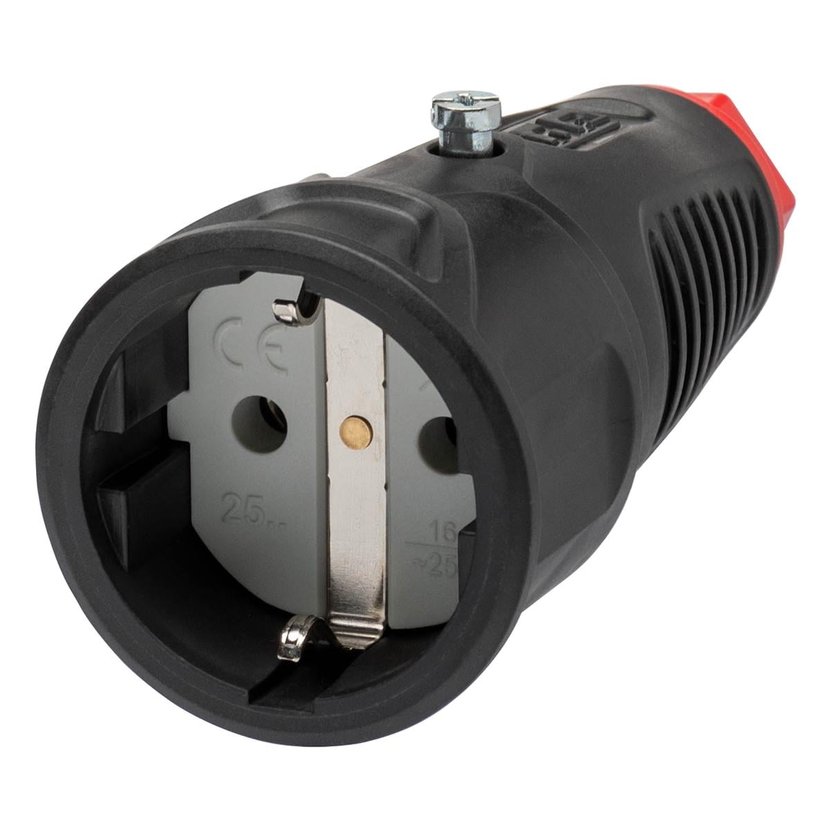 Розетка резиновая кабельная IDE SCHUKO 2P+E 16A 250В IP44 (00125/N)