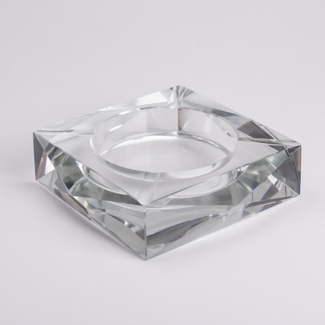 Попільничка для цигарок скляна квадратна настільна 13х13х4 см (7205) - фото 6