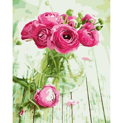 Картина по номерам Strateg Цветы Ваза с пионами 40х50 см в термопакете (VA-3314-mt)
