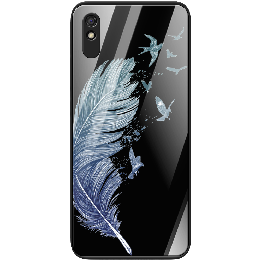 Чохол BoxFace Xiaomi Redmi 9A Feather Чорний силікон зі склом (40304-cc38-41116)