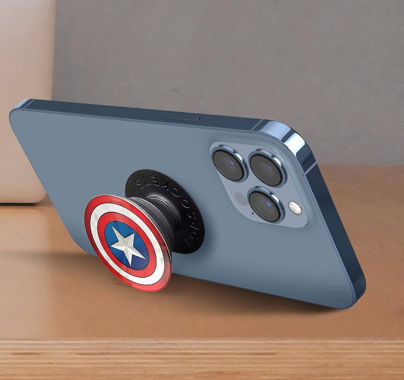 Попсокет держатель Fashion для телефона 3D Капитан Америка Белый (KG-10498) - фото 2