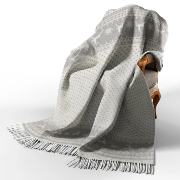 Плед мериносовый Love You Олени 4078 140х200 см Серый (8-6-5131667)