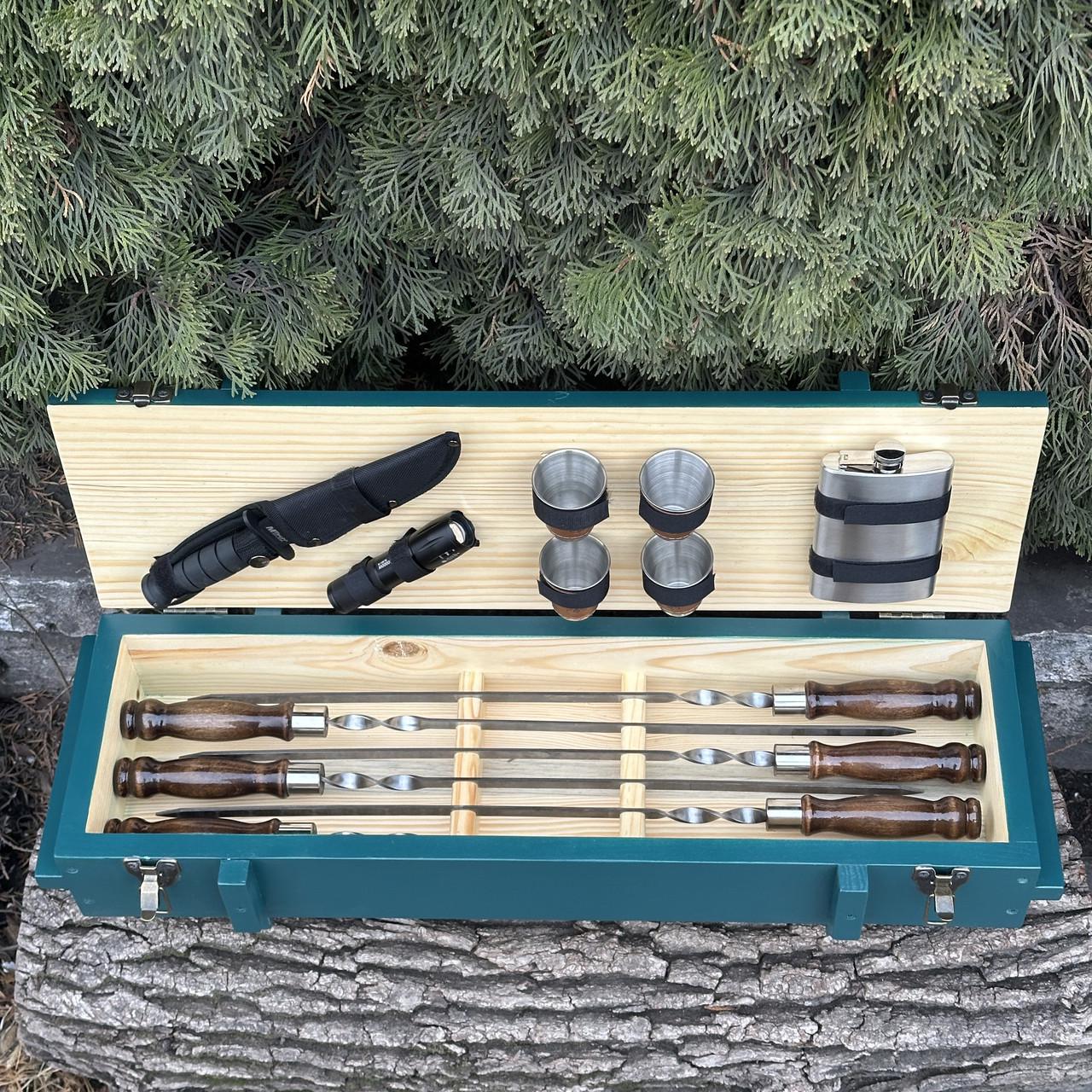 Набор подарочный для барбекю Mzavod Милитари Бирюзовый (27728827)