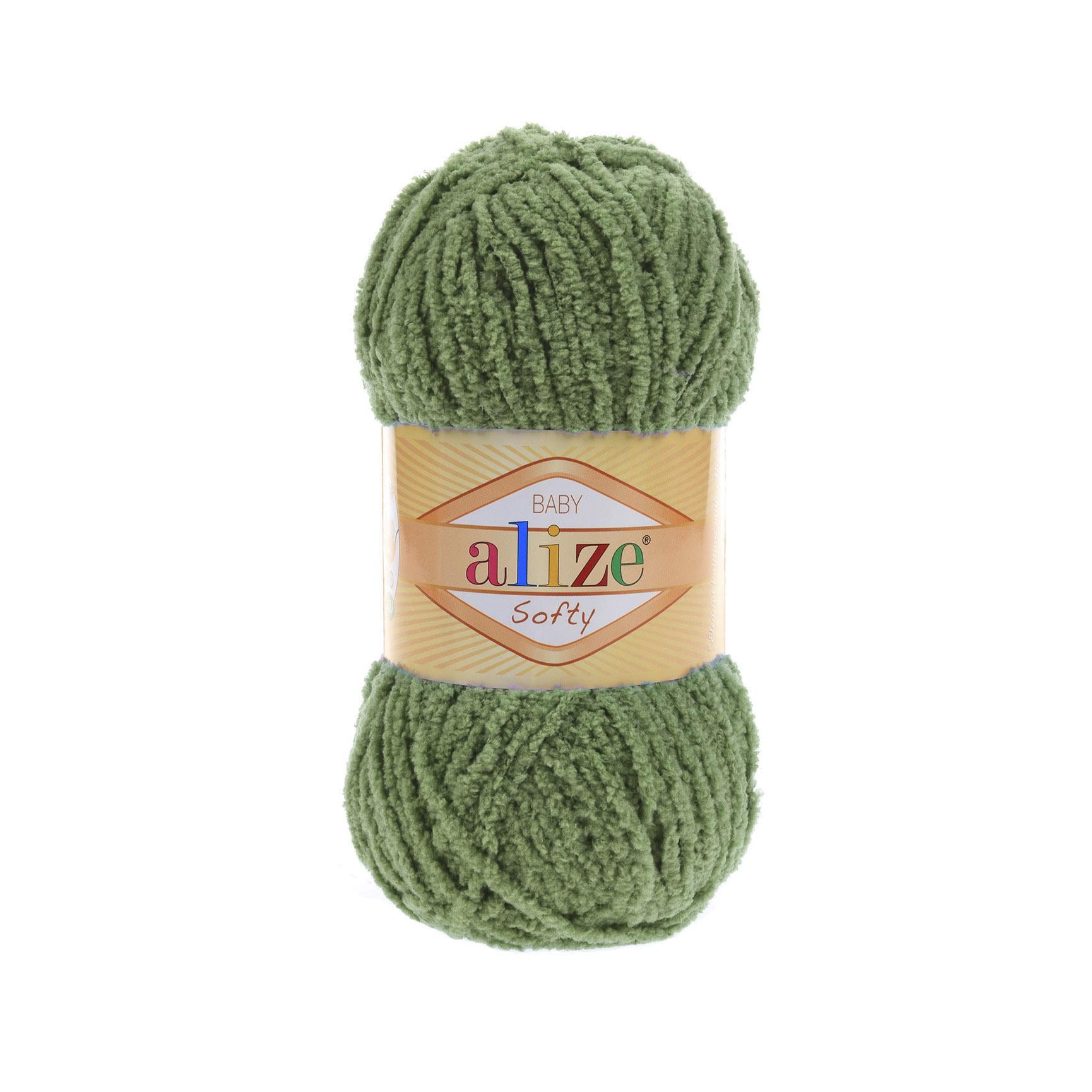 Пряжа Alize Softy 485 зеленая черепаха (2635)