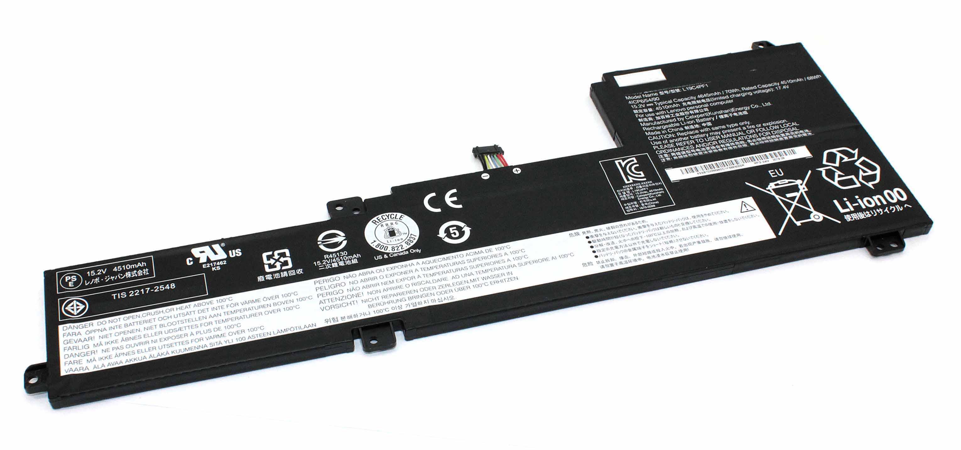 Аккумулятор для ноутбука Lenovo L19C4PF1 IdeaPad 5-15IIL05 15,2 V 4510 mAh (080360)