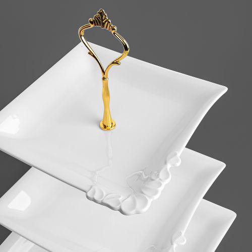 Фруктовниця порцеляна 3 яруси Edge 7/8/10" - фото 2