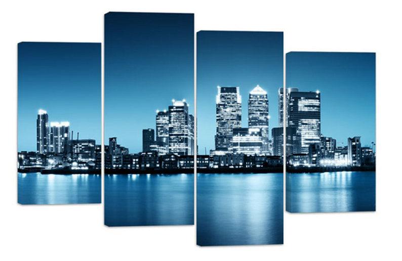 Модульна картина KIL Art Яскраве світло висоток на холсті з чотирьох частин 89x56 см (M4_M_376)