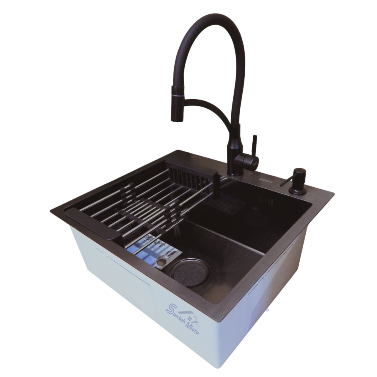 Комплект кухонной/мойка Kraft Handmade nano decor PVD 3,0/1,0 мм 50х50 см Black (2528962871)