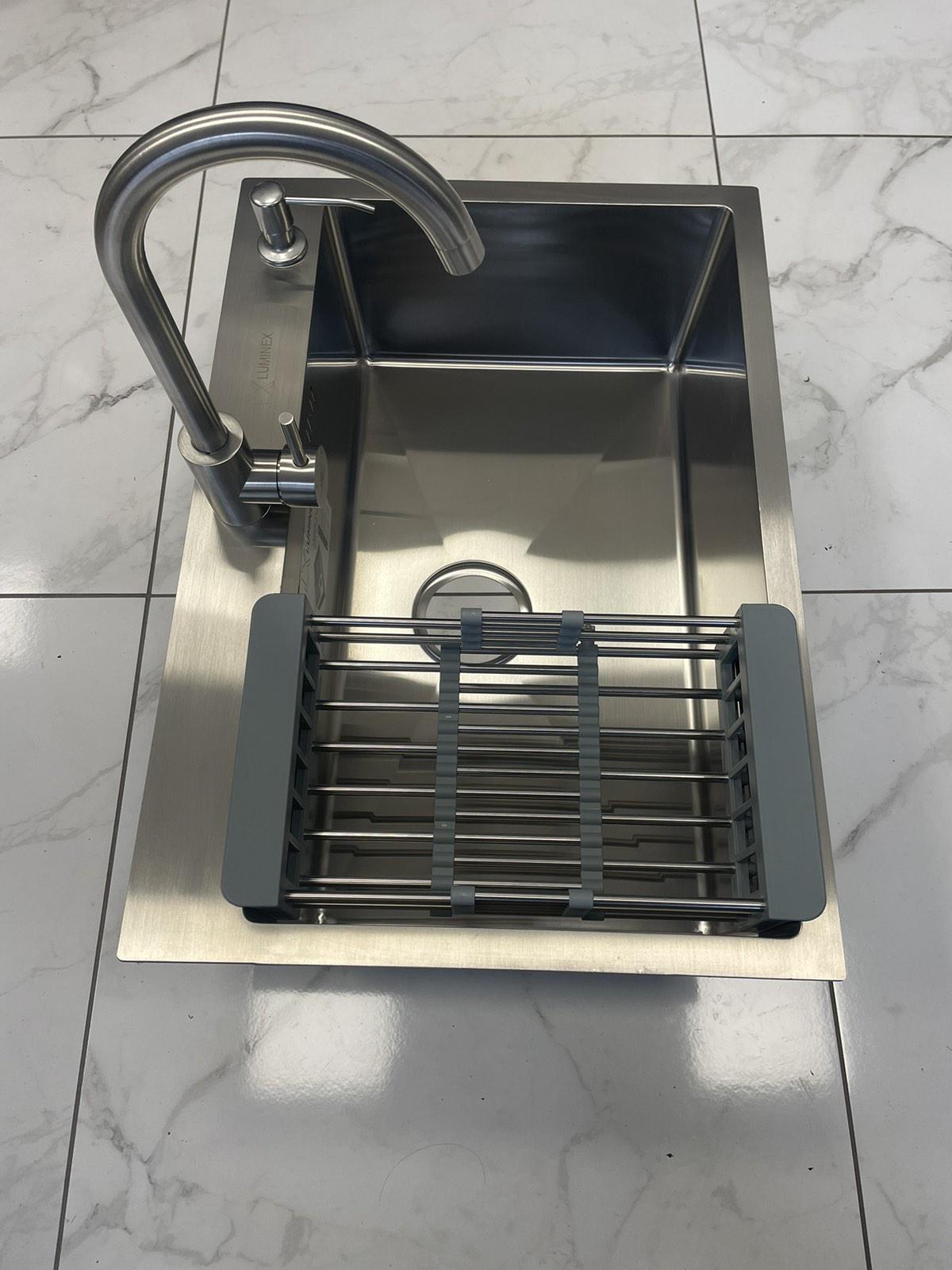 Мойка кухонная Luminex 6045 4в1 со смесителем для кухни 3,0/1,0 мм - фото 3 Мойка кухонная Luminex 6045 4в1 со смесителем для кухни 3,0/1,0 мм - фото 3