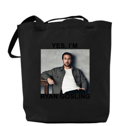 Шоппер Yes, I'm Ryan Gosling 37х41 см Черный (16061429-2-195420)