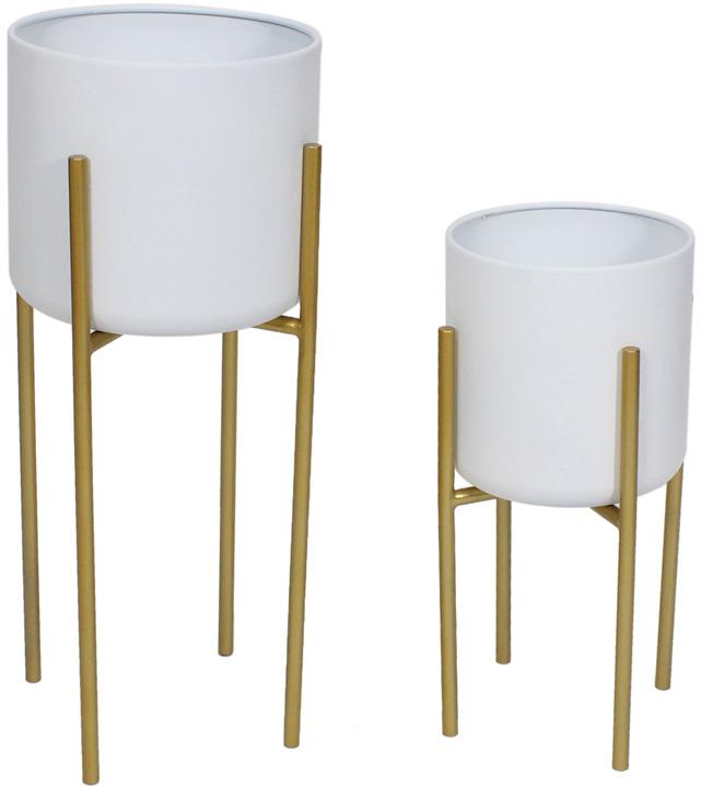 Набор кашпо металлических Ravenna на подставке 42 и 57 см 2 шт. Белый (BD-TY1-225)
