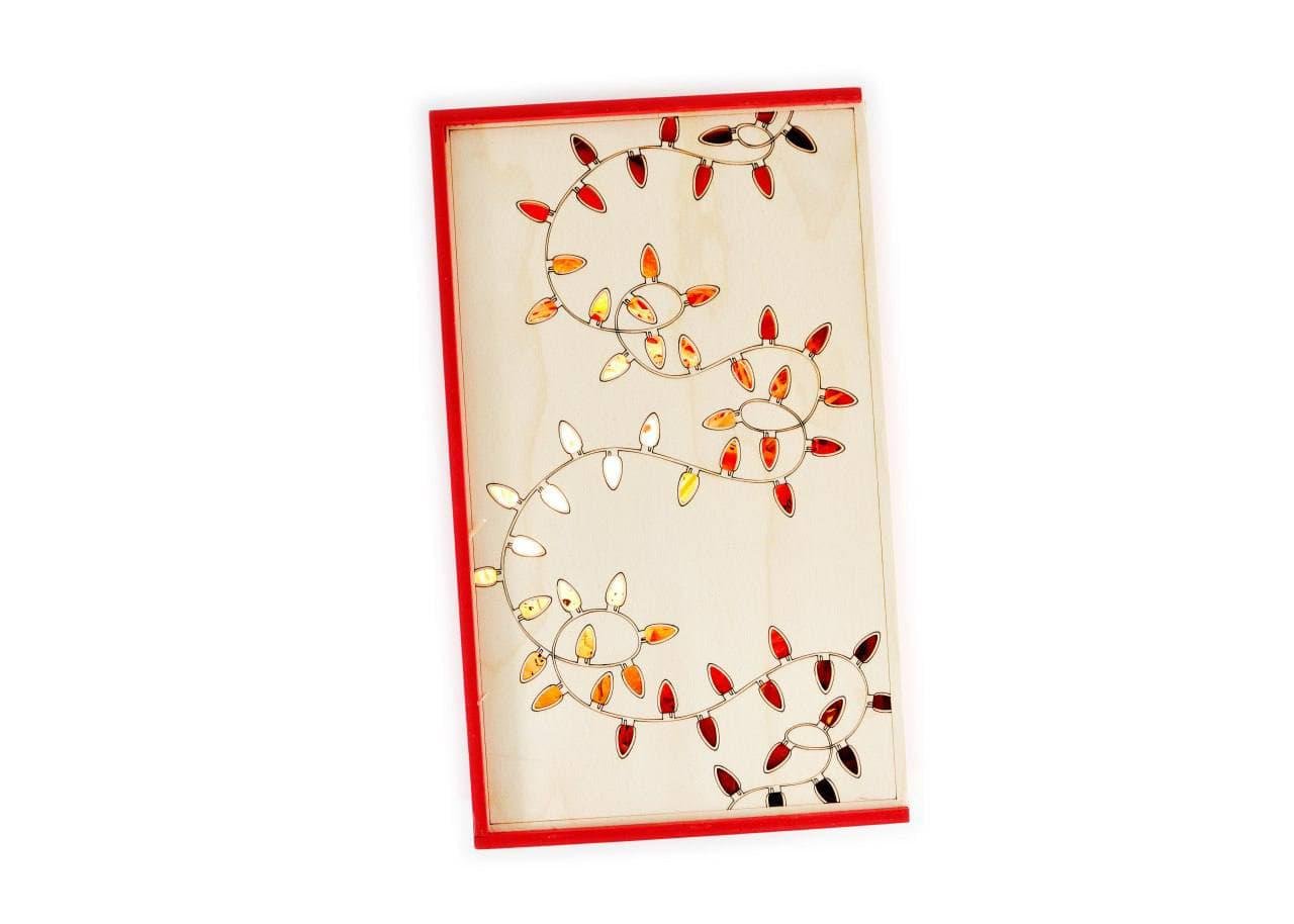 Подарункова коробка Зробив Тато Святкові вогники фарбована (BOX2003)