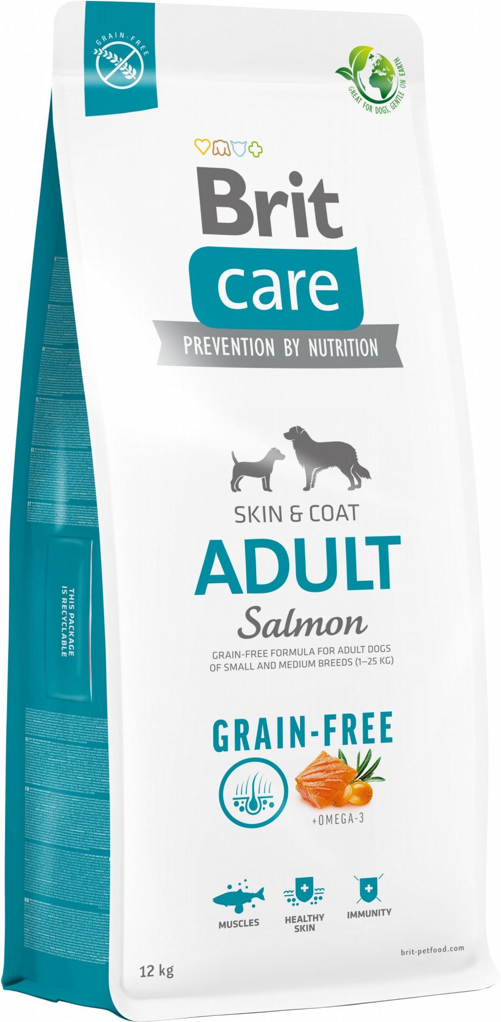 Корм для собак малых и средних пород Brit Care Dog Grain-free беззерновой с лососем 12 кг (8595602558834)