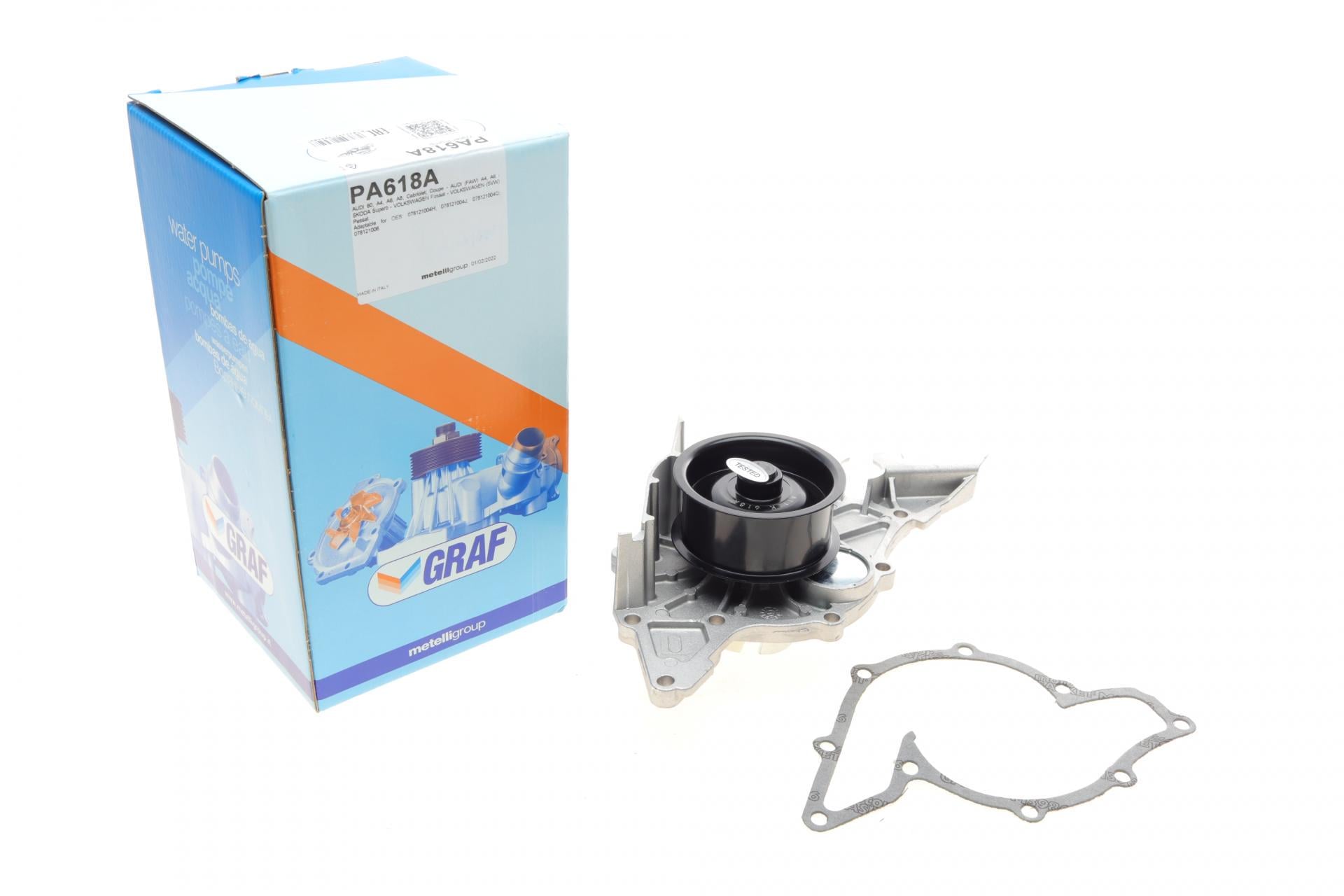 Водяная помпа Graf Audi A4-A8/VW Passat 2.4/2.6/2.8 95-05/Audi 80 2.6/2.8 91-96 R/B 5 лопастей h шкива 32 мм (PA618A) Водяная помпа Graf Audi A4-A8/VW Passat 2.4/2.6/2.8 95-05/Audi 80 2.6/2.8 91-96 R/B 5 лопастей h шкива 32 мм (PA618A)