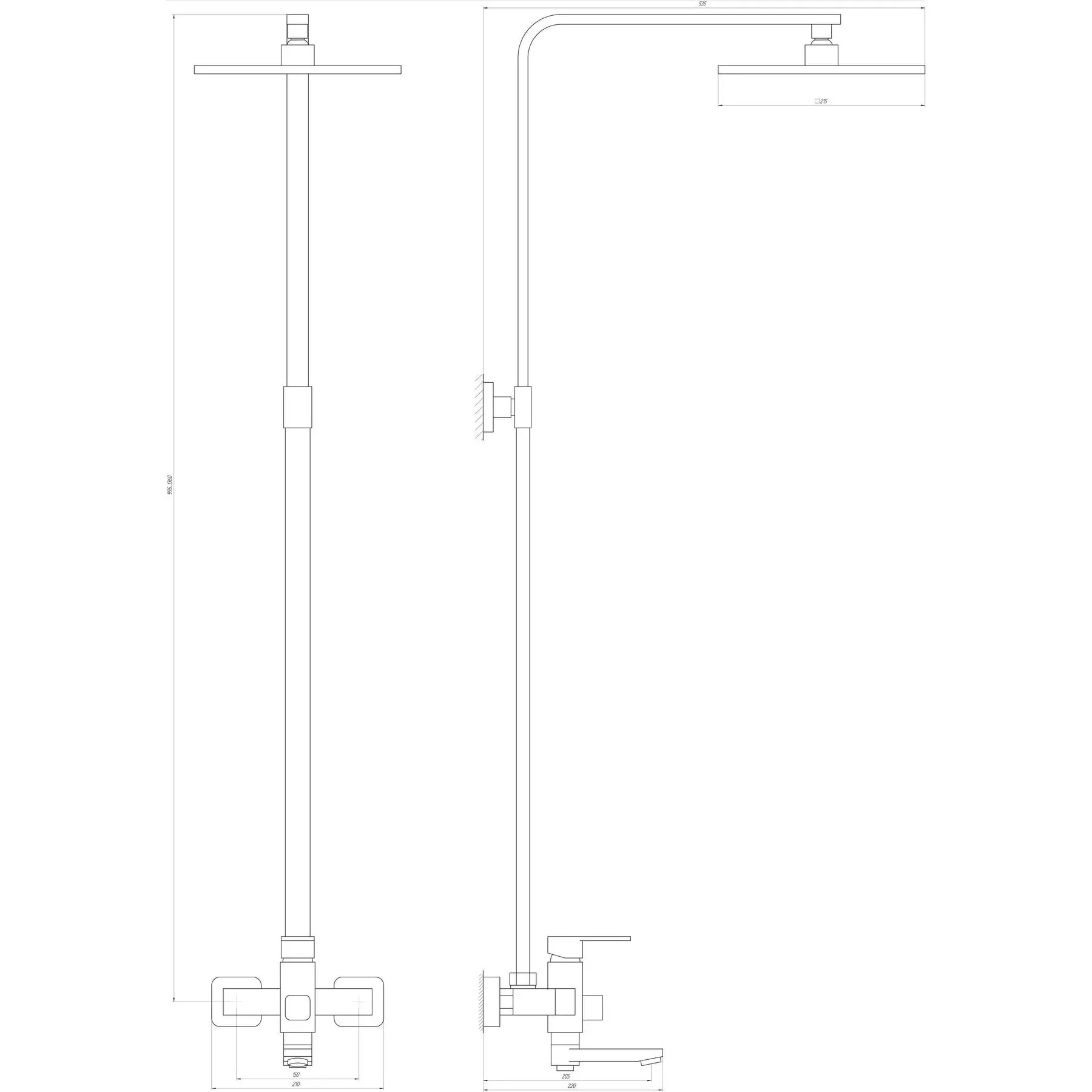 Душова система Globus Lux Milano VAN-GLM-0026-10-BB (GSR-000023330) - фото 5