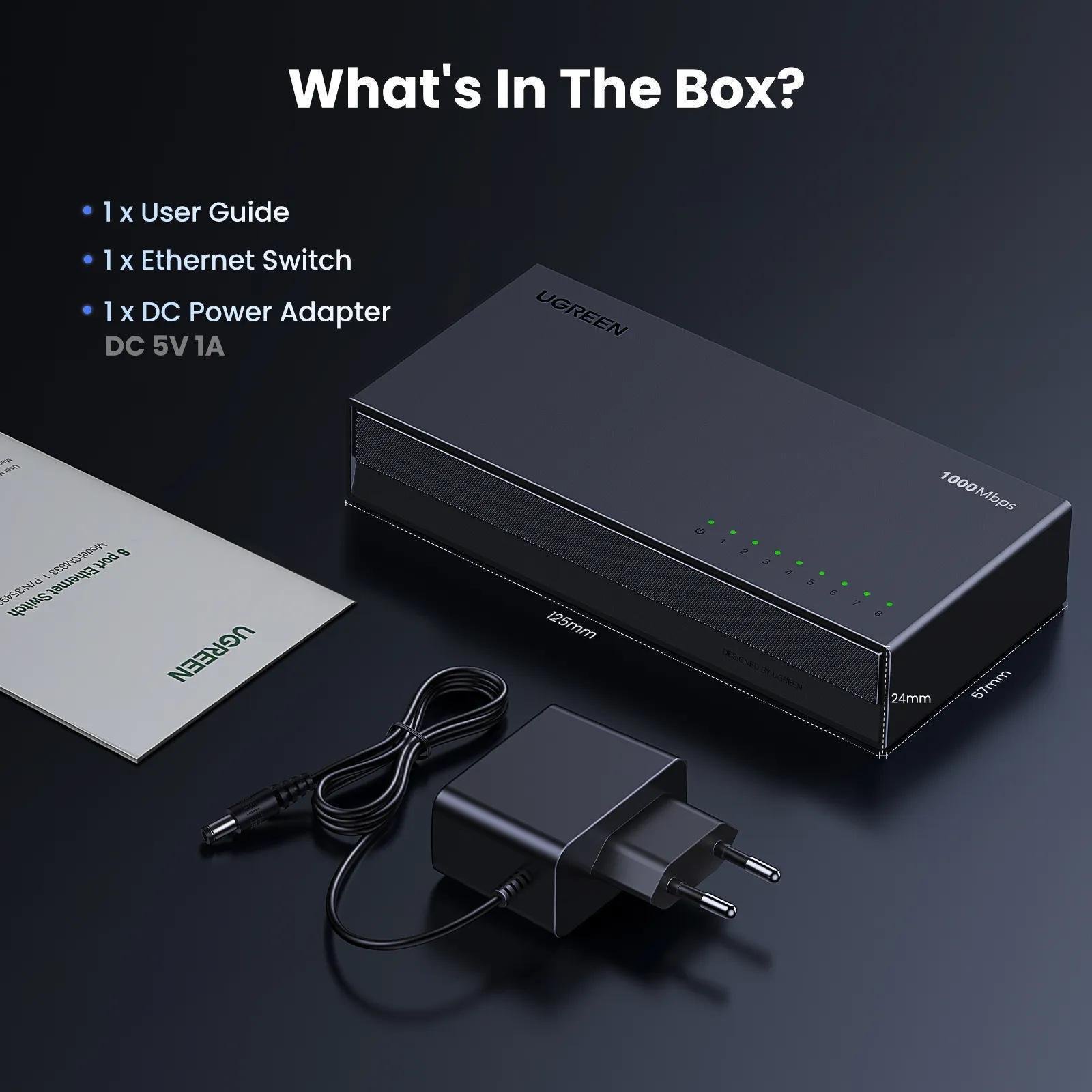 Комутатор мережевий Ugreen 1000 Чорний (35499EU) - фото 5 Комутатор мережевий Ugreen 1000 Чорний (35499EU) - фото 5