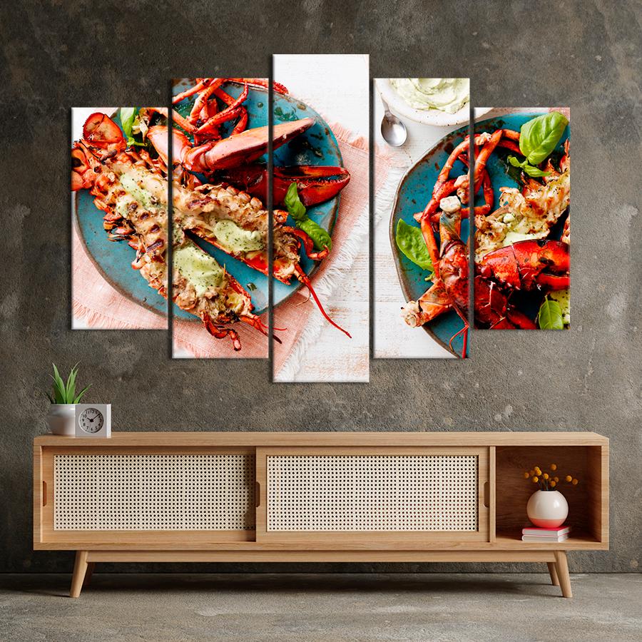 Настенний декор Шикарный ужин - лобстер на гриле 112x68 см (A454-5)