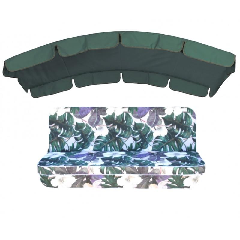 Комплект подушек для качели люкс eGarden Orchid 180x110x10 округлый тент 120x210 Зеленый Комплект подушек для качели люкс eGarden Orchid 180x110x10 округлый тент 120x210 Зеленый