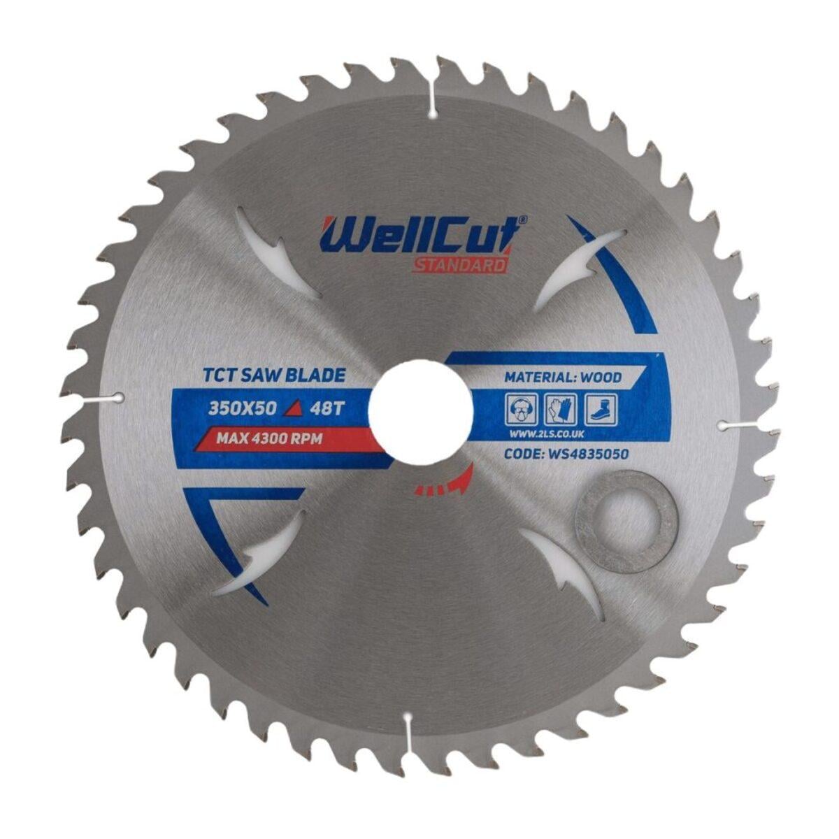 Пильный диск по дереву WellCut Standard 350х50 мм 48Т 5 шт. (018078)