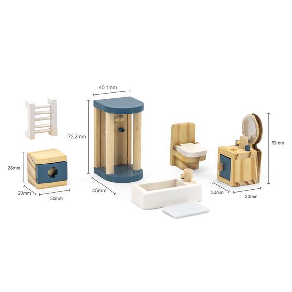 Дерев'яні меблі для ляльок Viga Toys PolarB Ванна кімната (44039) - фото 4 Дерев'яні меблі для ляльок Viga Toys PolarB Ванна кімната (44039) - фото 4