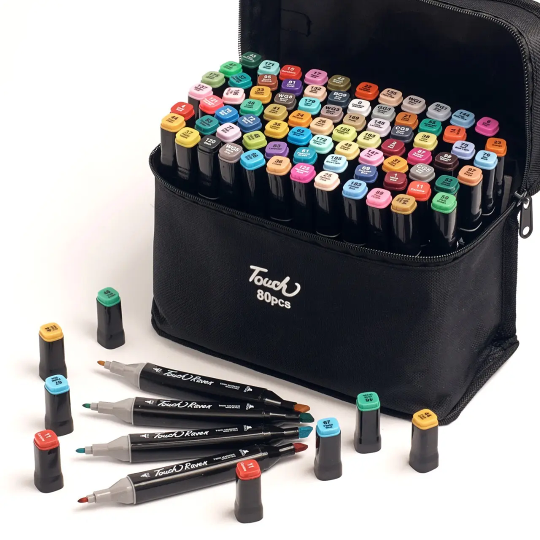 Набір маркерів Touch Raven двосторонні 80 шт. (2479516988) - фото 3 Набір маркерів Touch Raven двосторонні 80 шт. (2479516988) - фото 3
