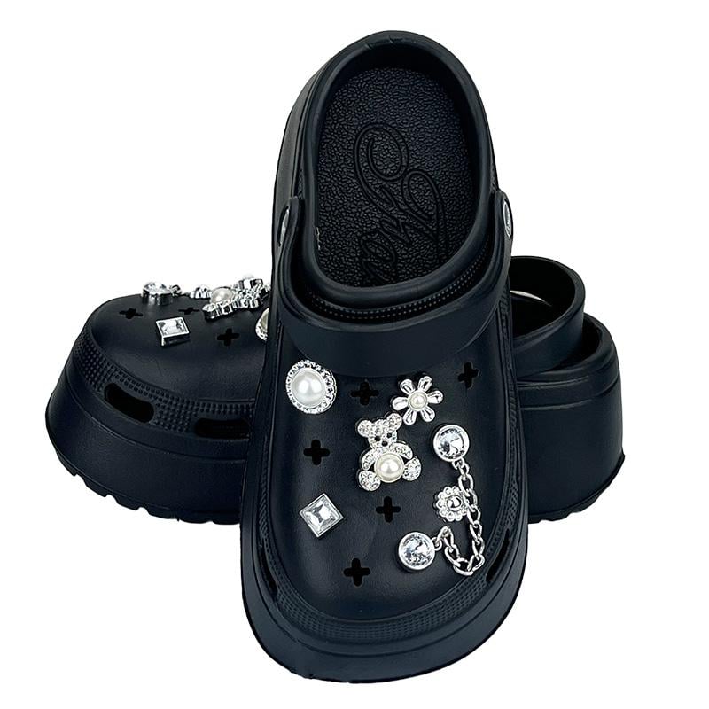 Сабо женские 10288-1 на платформе с джибитсами р. 36 22,5-23 см Черный (85444233)