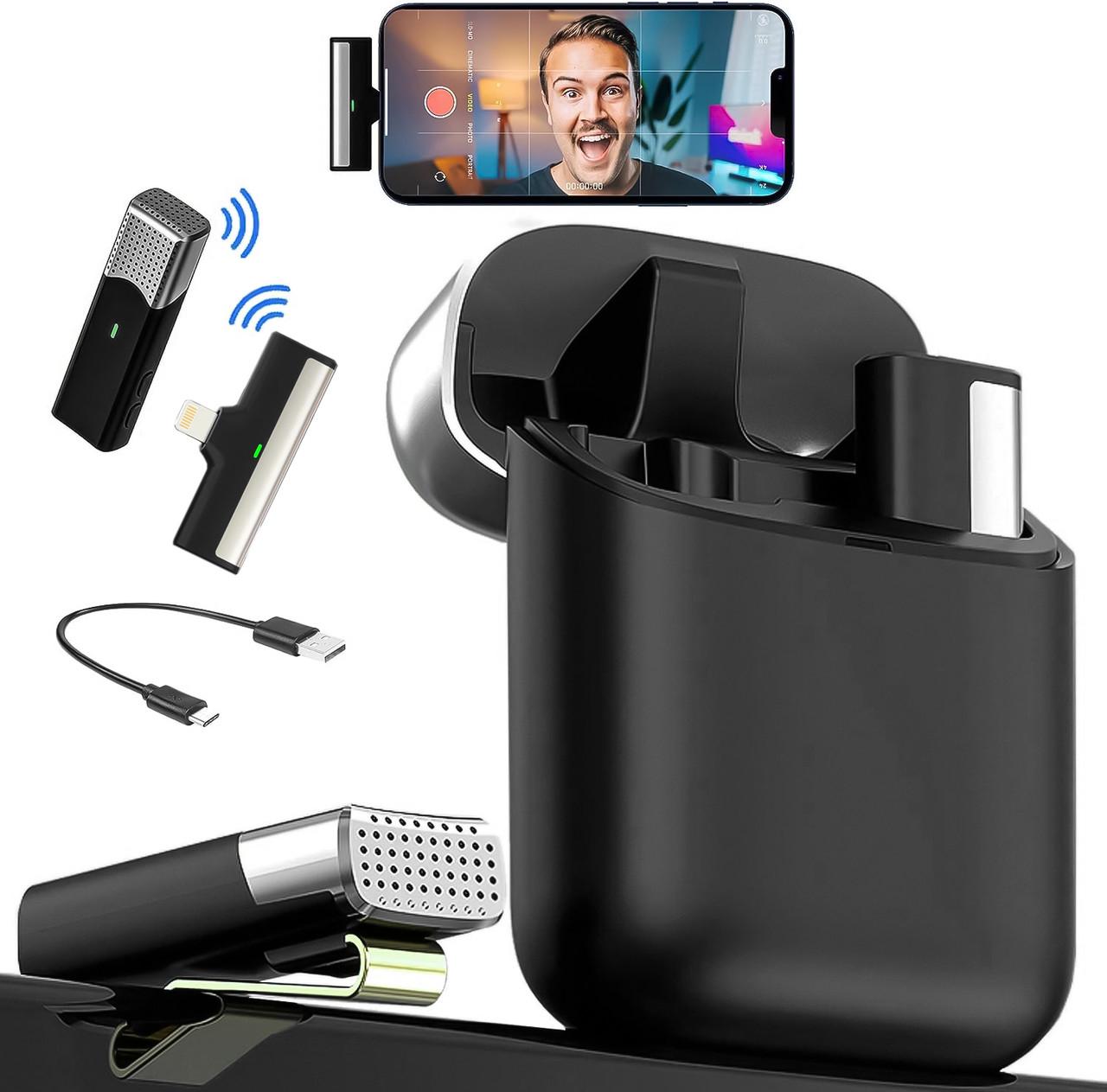 Микрофон беспроводной петличный Savetek P35 Lightning для iPhone/iPad с зарядным кейсом до 20 м - фото 3