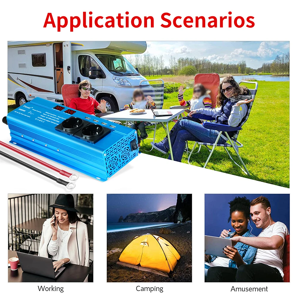 Инвертор чистый синус 12-220В 3000 Вт (27342938) - фото 6 Инвертор чистый синус 12-220В 3000 Вт (27342938) - фото 6