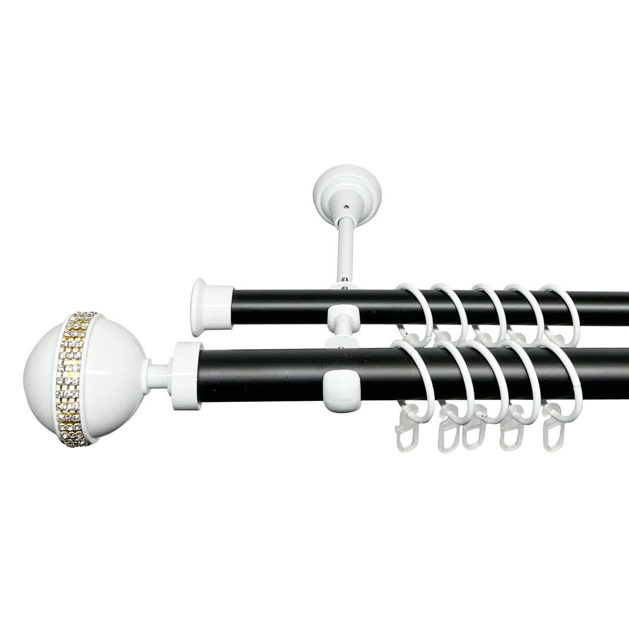 Карниз трубчатый двухрядный Orvit Авея 25/19 мм 160 см Черный/Белый (000-7174) - фото 1 Карниз трубчатый двухрядный Orvit Авея 25/19 мм 160 см Черный/Белый (000-7174) - фото 1