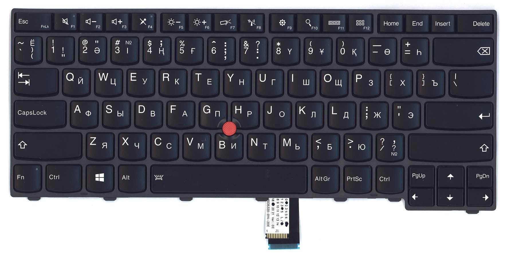 Клавиатура для ноутбука Lenovo ThinkPad Edge T440/T440P/T440S Point Stick Black Frame Black
